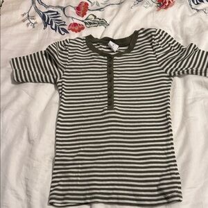 GAP Olive Striped Kids Tee